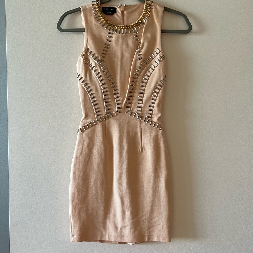 Bebe dusty pink beaded dress